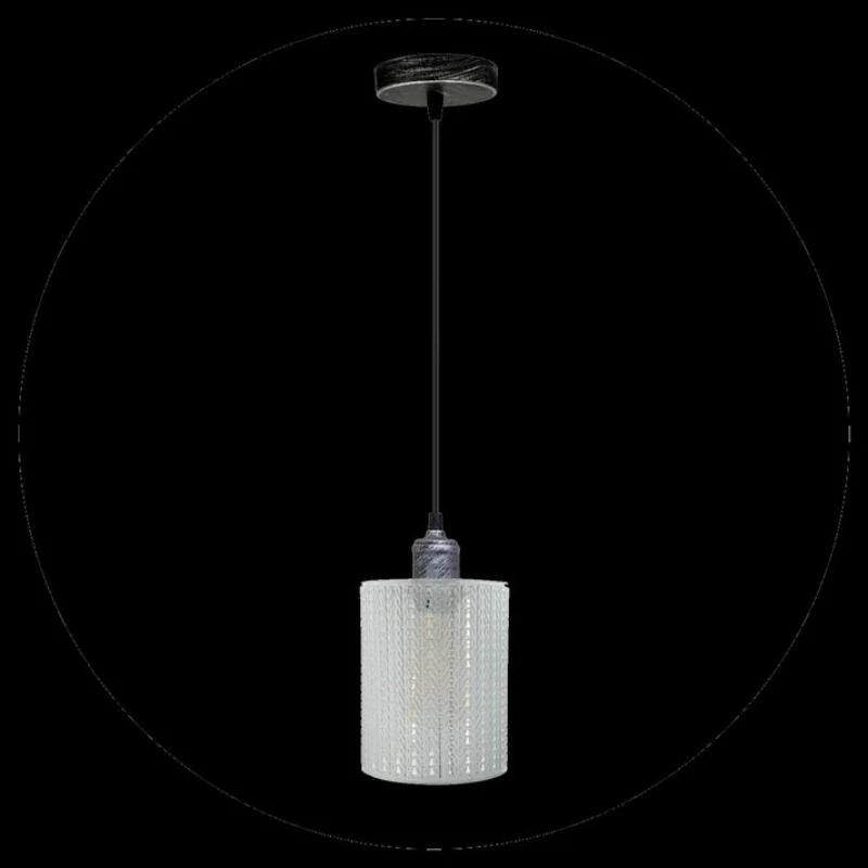 Pendelleuchte weiss , Draht, Käfig, trommel lampe, E27~1869