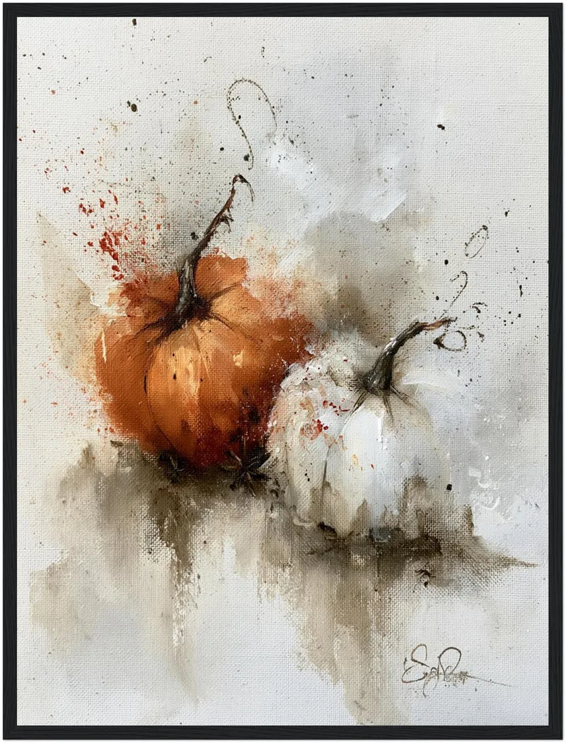 Zwei Kürbisse im Herbst Poster