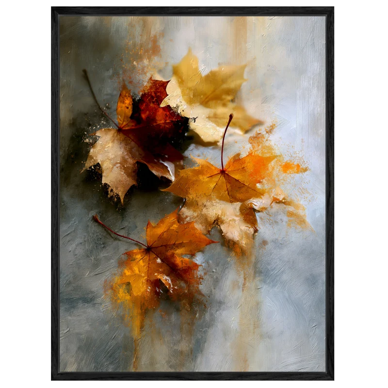 Herbstblätter im Nebel Leinwand