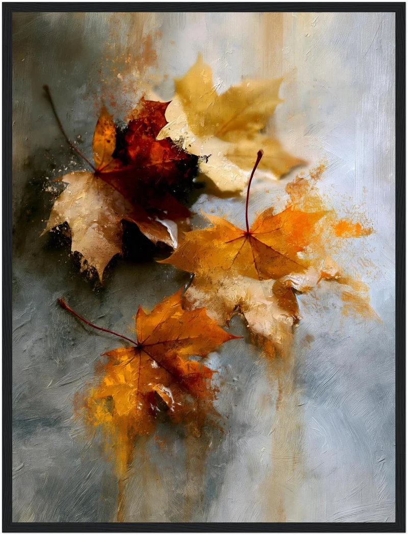 Herbstblätter im Nebel Poster
