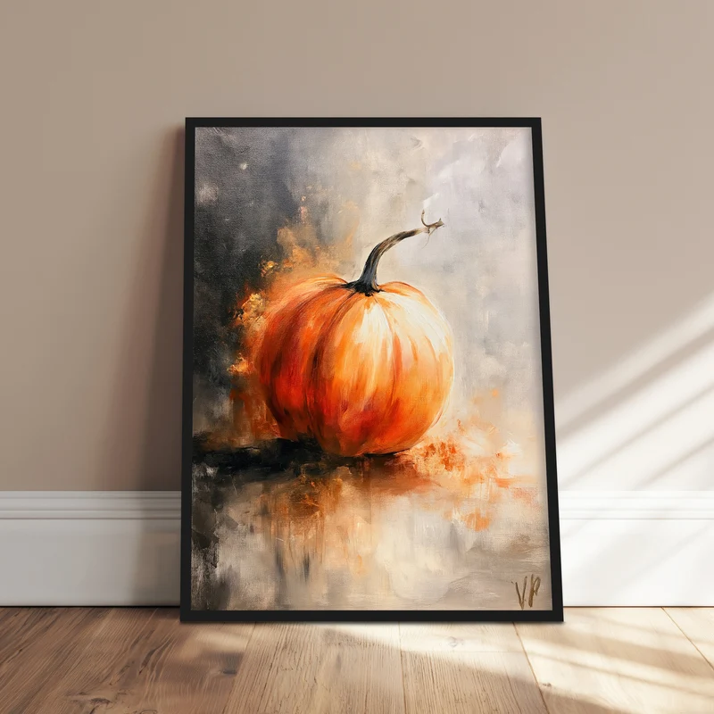 Kürbis im Herbstlicht Poster