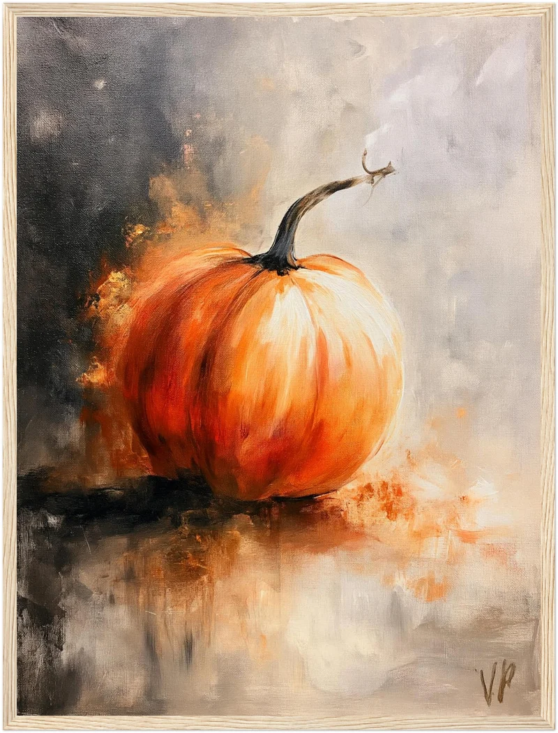 Kürbis im Herbstlicht Poster