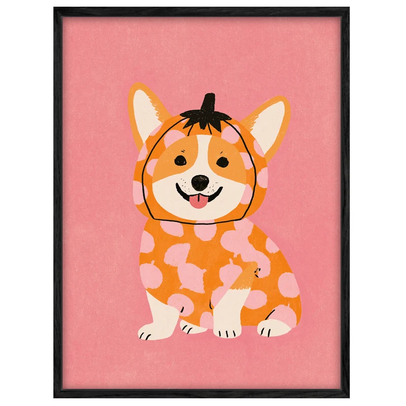 Corgi im Kürbis-Kostüm Leinwand