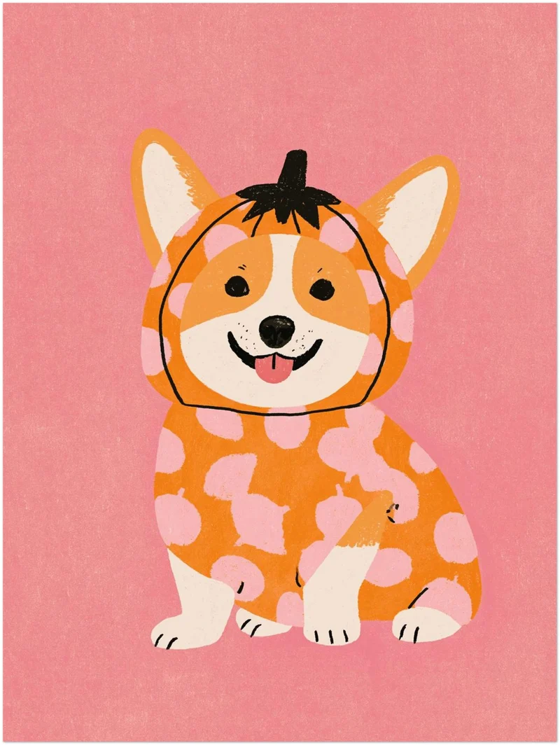 Corgi im Kürbis-Kostüm Poster