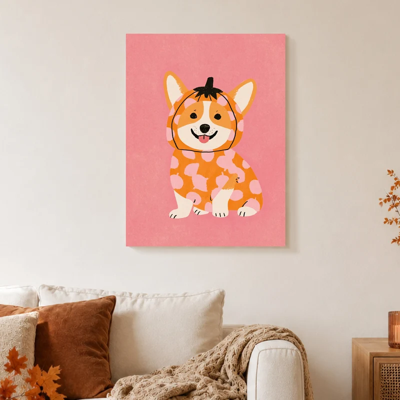 Corgi im Kürbis-Kostüm Poster