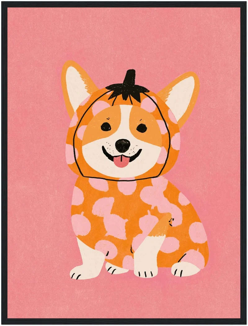 Corgi im Kürbis-Kostüm Poster