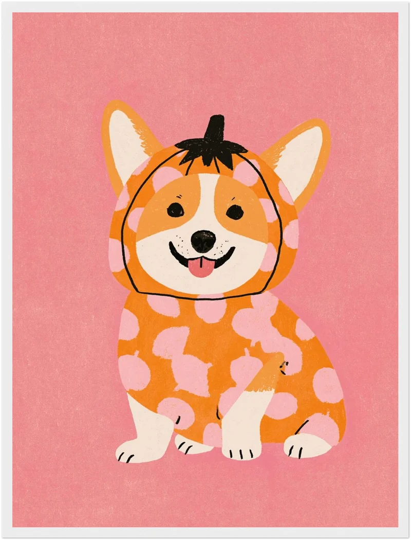 Corgi im Kürbis-Kostüm Poster