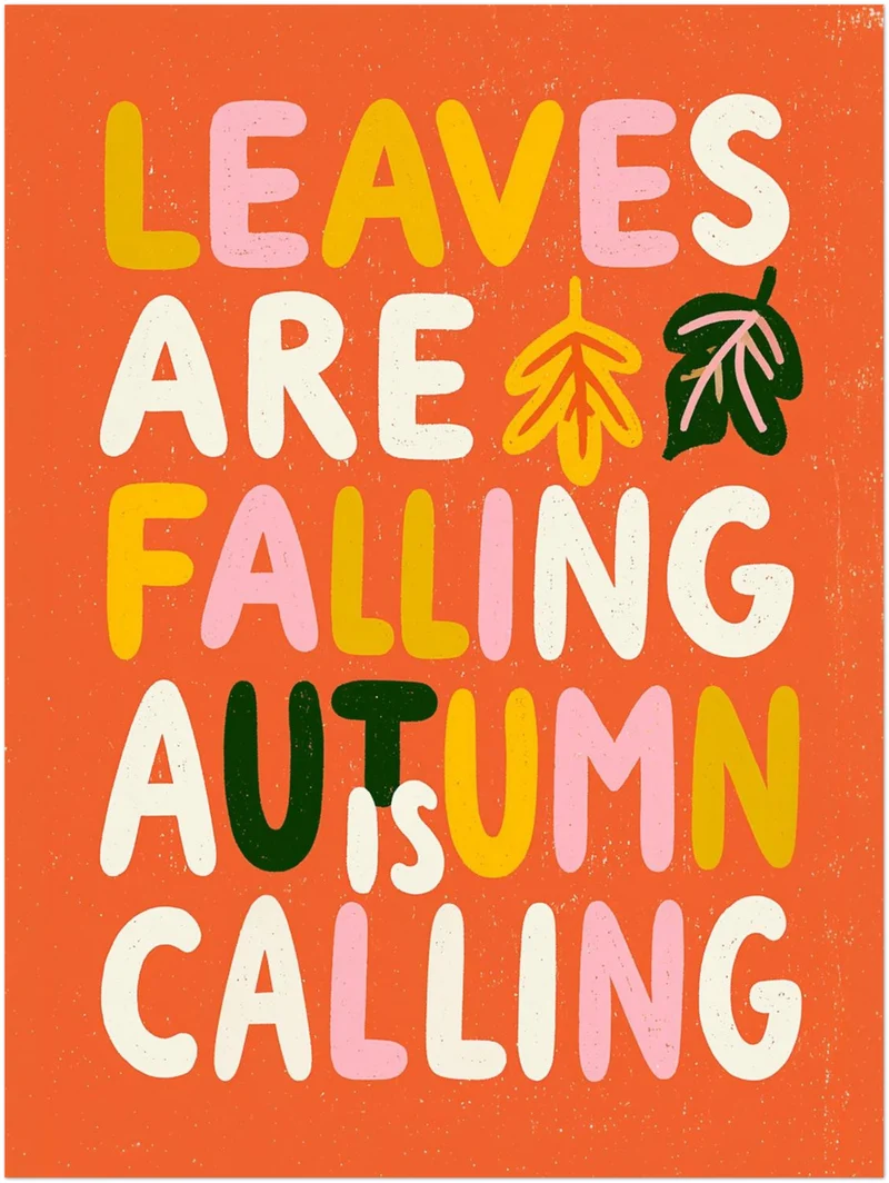 Autumn is Calling Schriftzug Leinwand