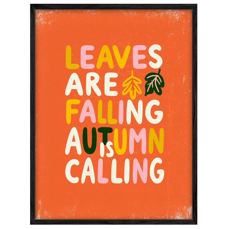 Autumn is Calling Schriftzug Leinwand