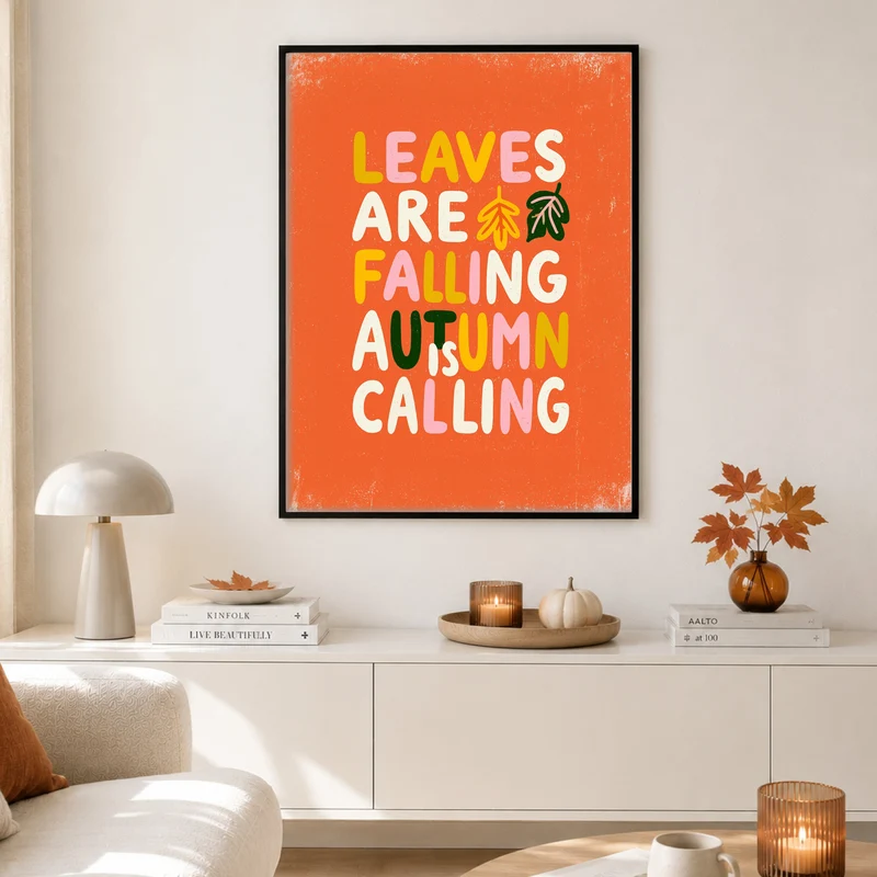 Autumn is Calling Schriftzug Poster