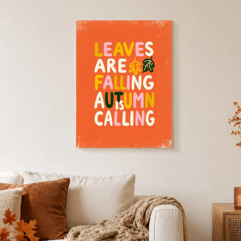 Autumn is Calling Schriftzug Poster