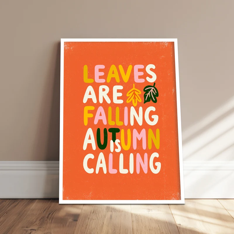 Autumn is Calling Schriftzug Poster