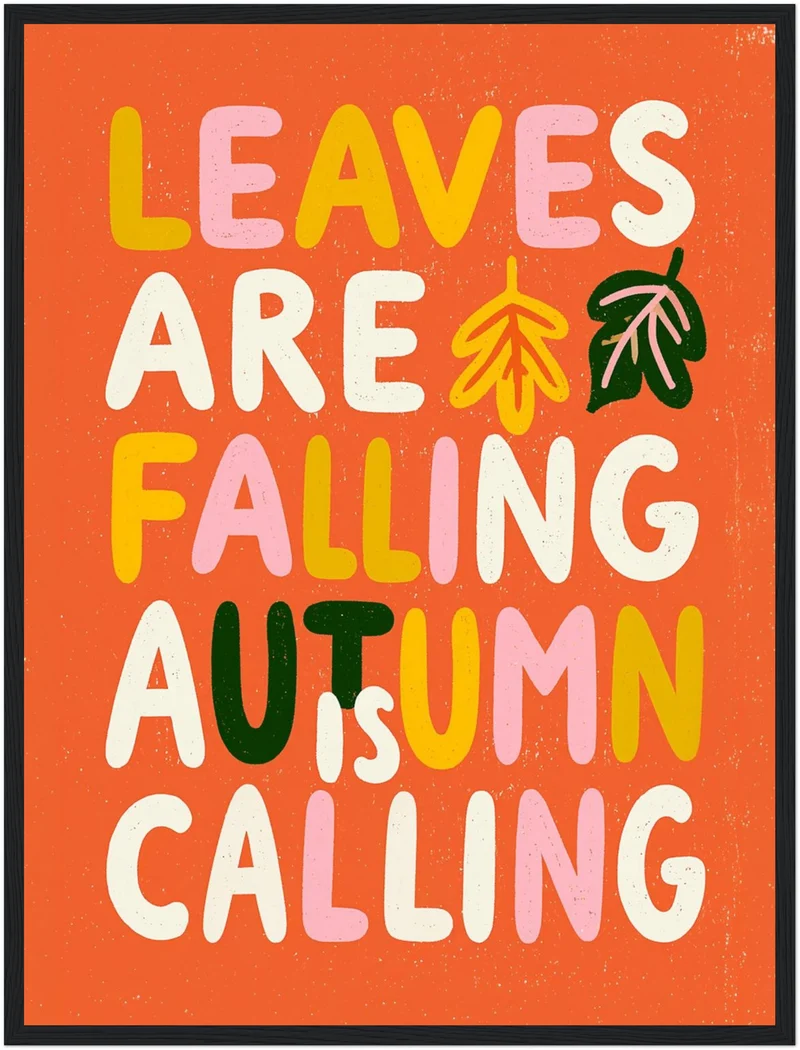 Autumn is Calling Schriftzug Poster