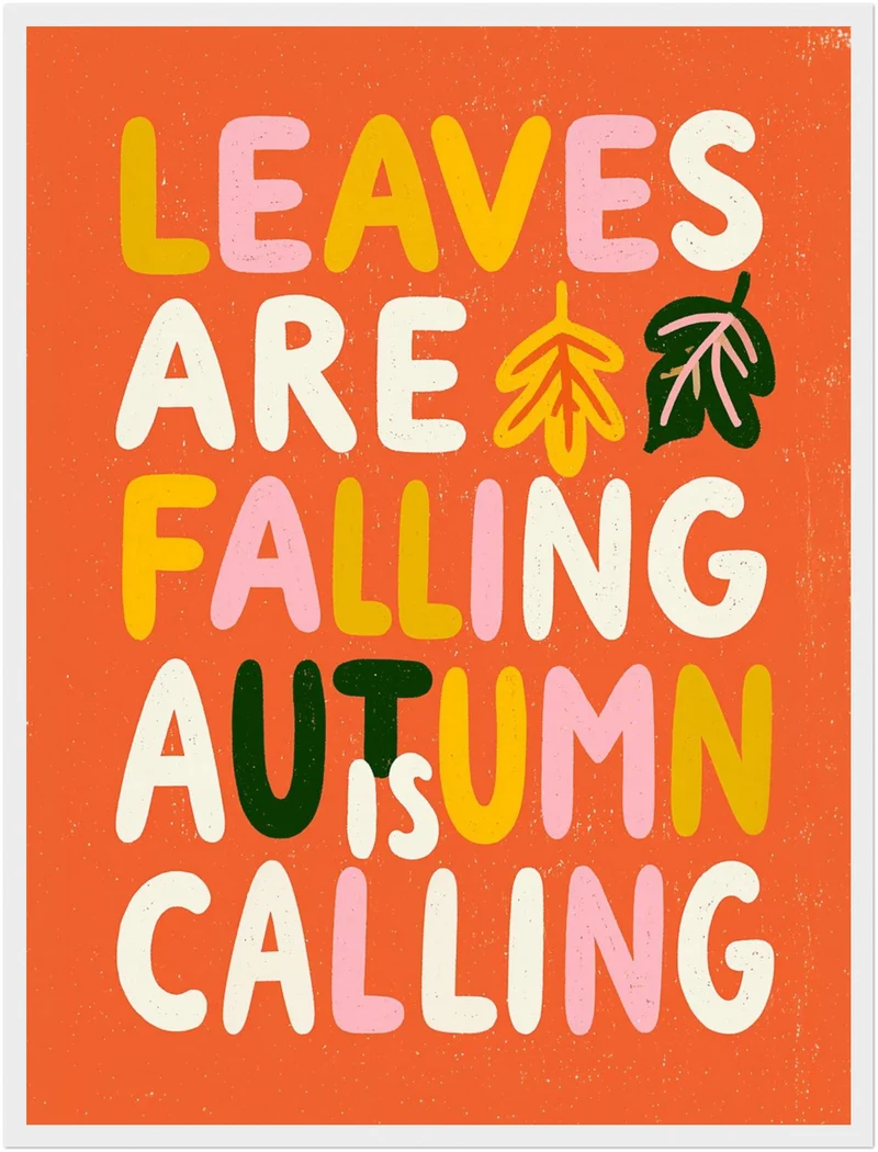 Autumn is Calling Schriftzug Poster