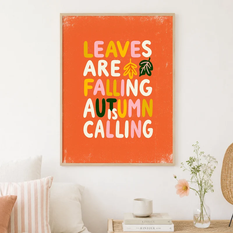 Autumn is Calling Schriftzug Poster