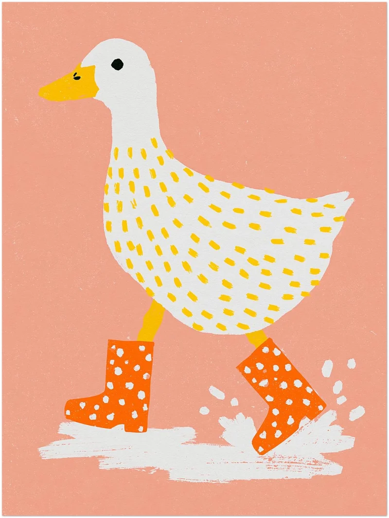 Ente mit Gummistiefeln Leinwand