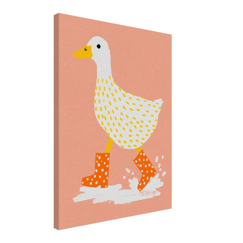 Ente mit Gummistiefeln Leinwand