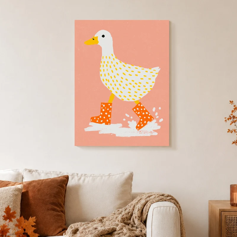 Ente mit Gummistiefeln Leinwand