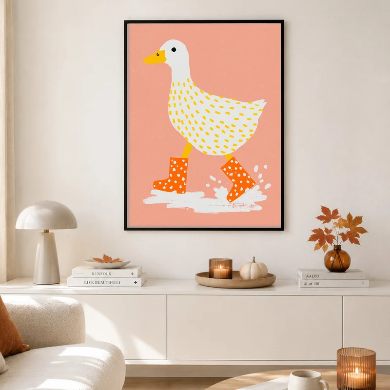 Ente mit Gummistiefeln Poster
