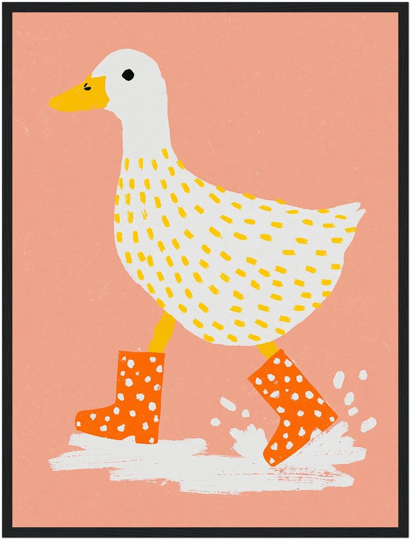 Ente mit Gummistiefeln Poster