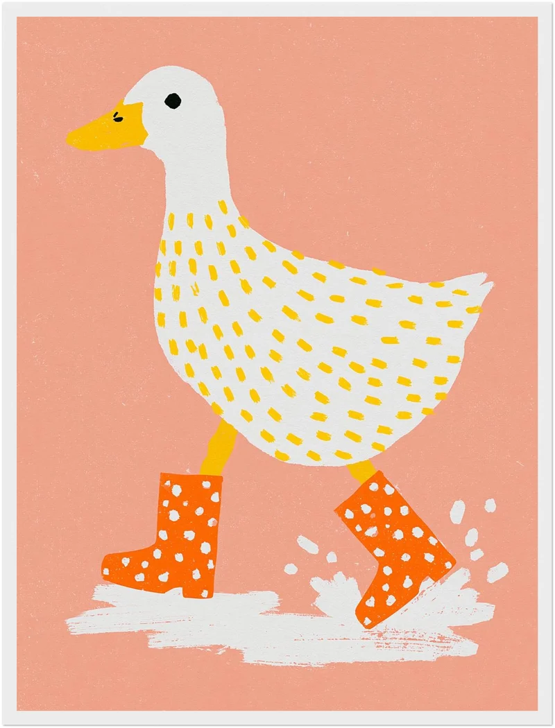 Ente mit Gummistiefeln Poster