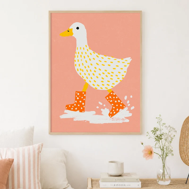 Ente mit Gummistiefeln Poster