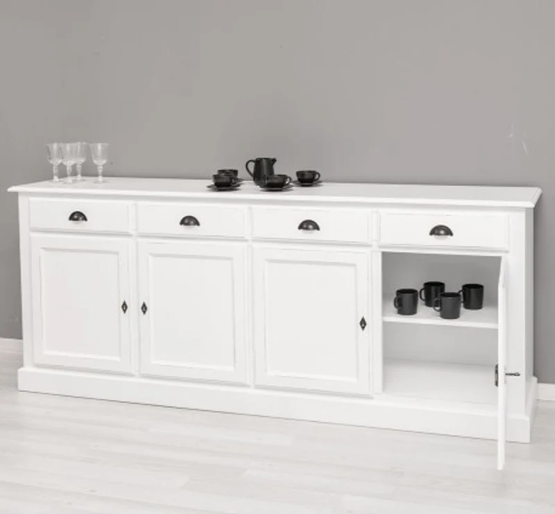 Casa Padrino Sideboard im Landhausstil mit 4 Türen und 4 Schubladen, 224 x 45 x 90 cm