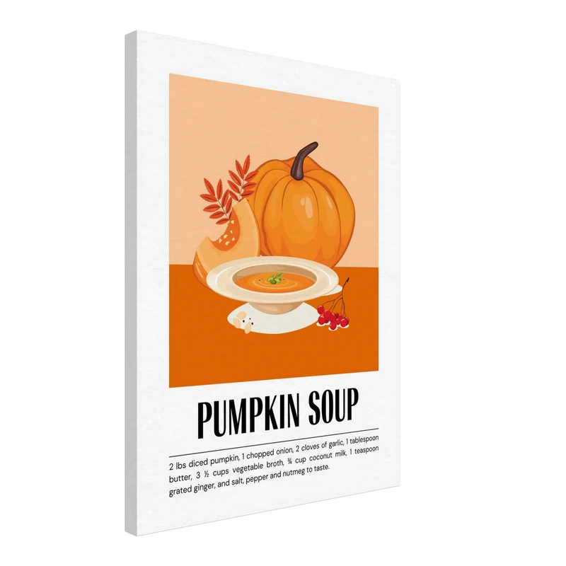 Kürbissuppe im Herbst Leinwand