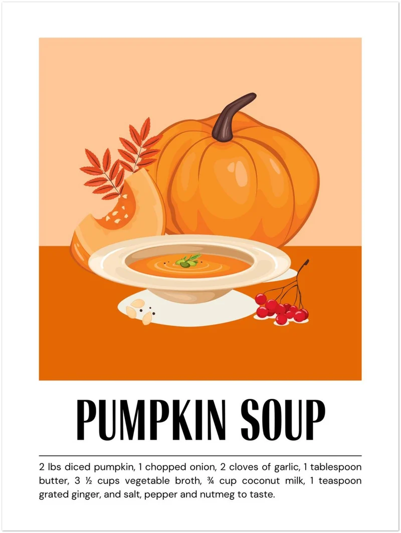 Kürbissuppe im Herbst Poster