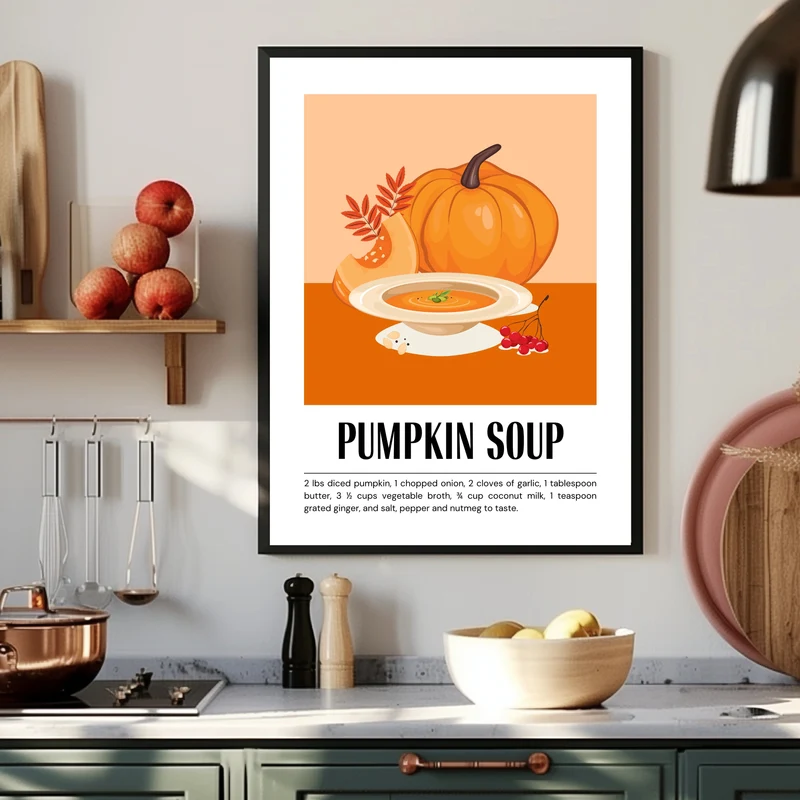 Kürbissuppe im Herbst Poster