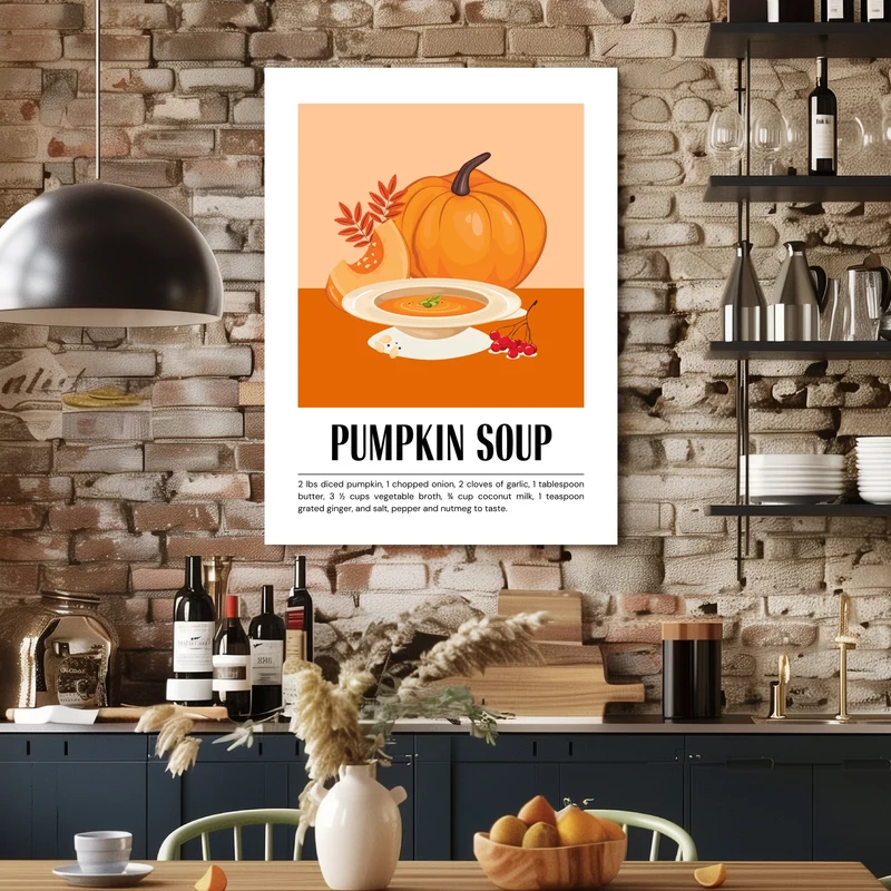 Kürbissuppe im Herbst Poster