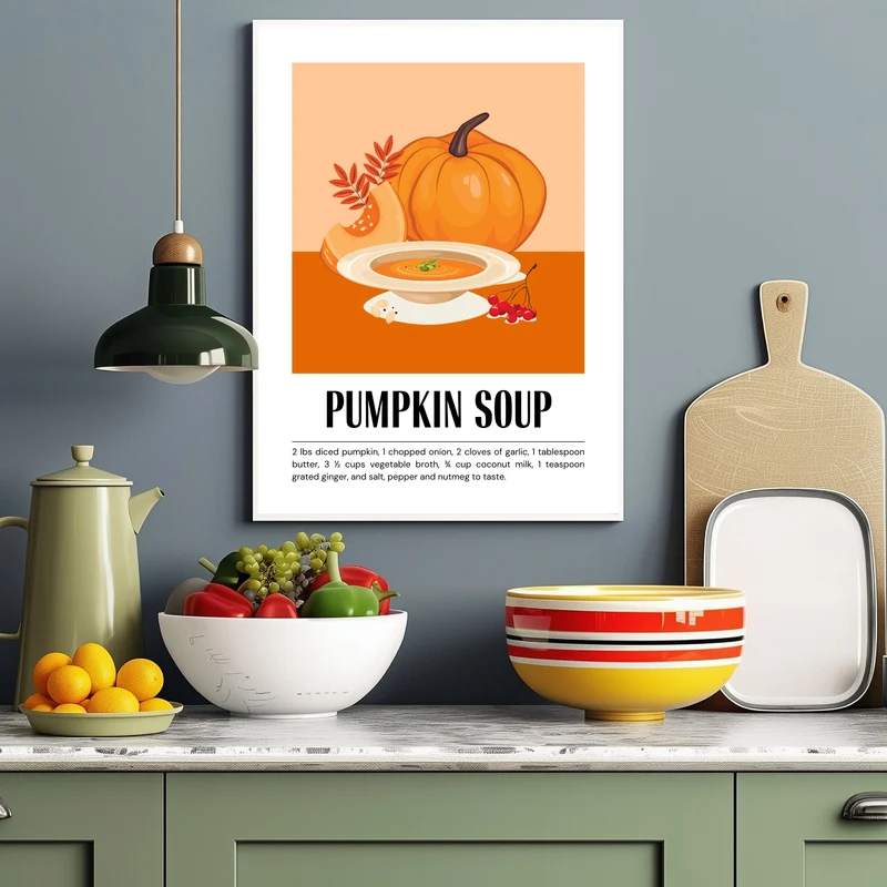Kürbissuppe im Herbst Poster