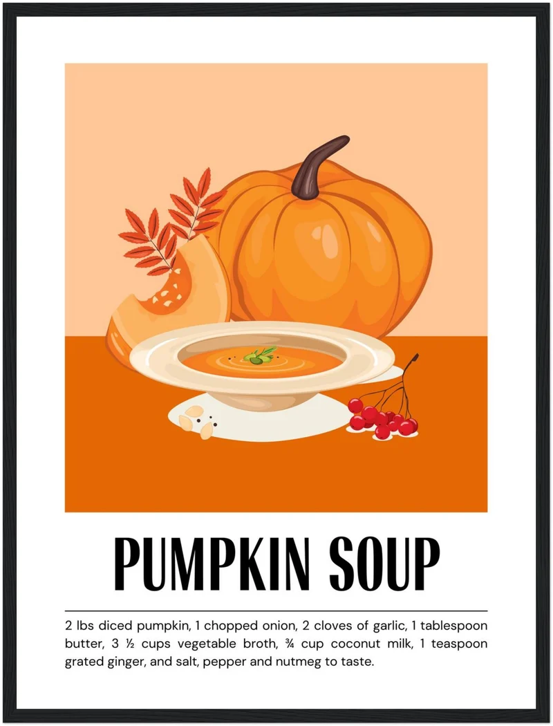 Kürbissuppe im Herbst Poster