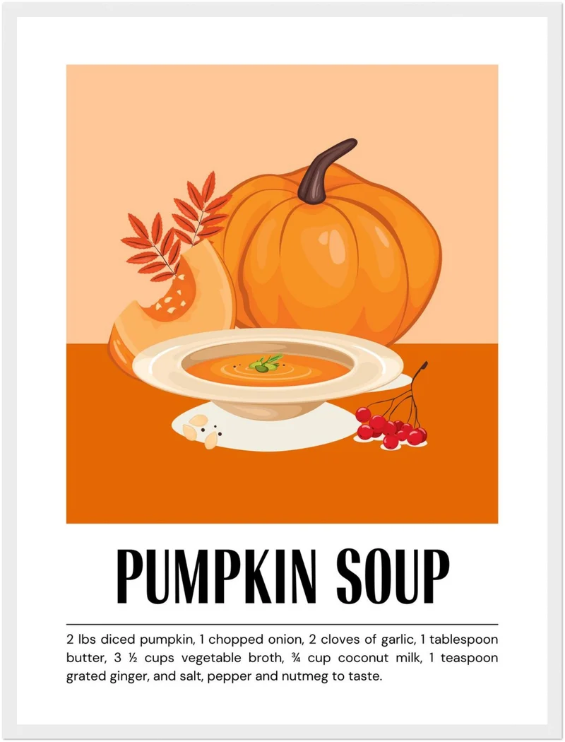 Kürbissuppe im Herbst Poster