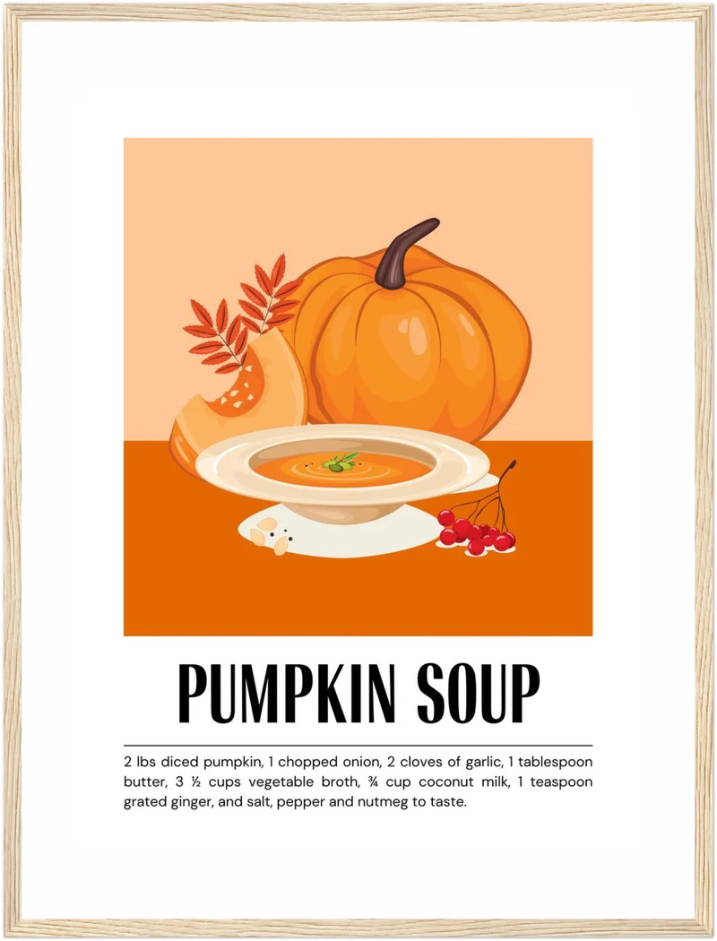 Kürbissuppe im Herbst Poster