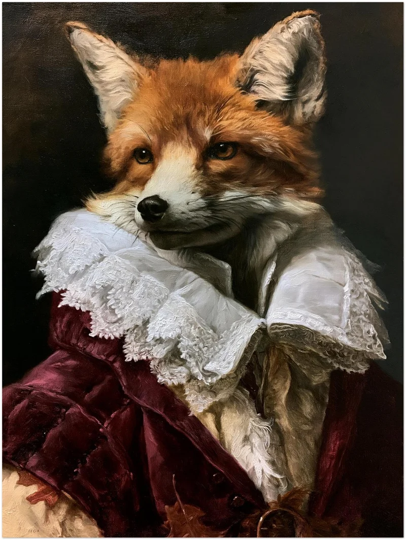 Fuchs im Barockgewand Poster