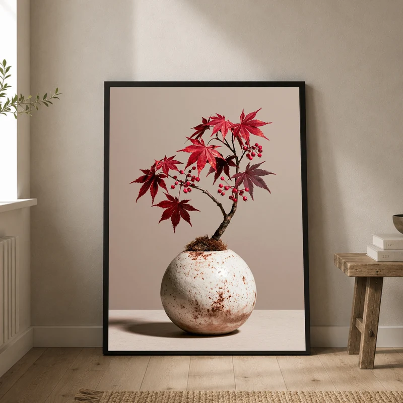 Roter Ahorn im Kugelgefäß Poster
