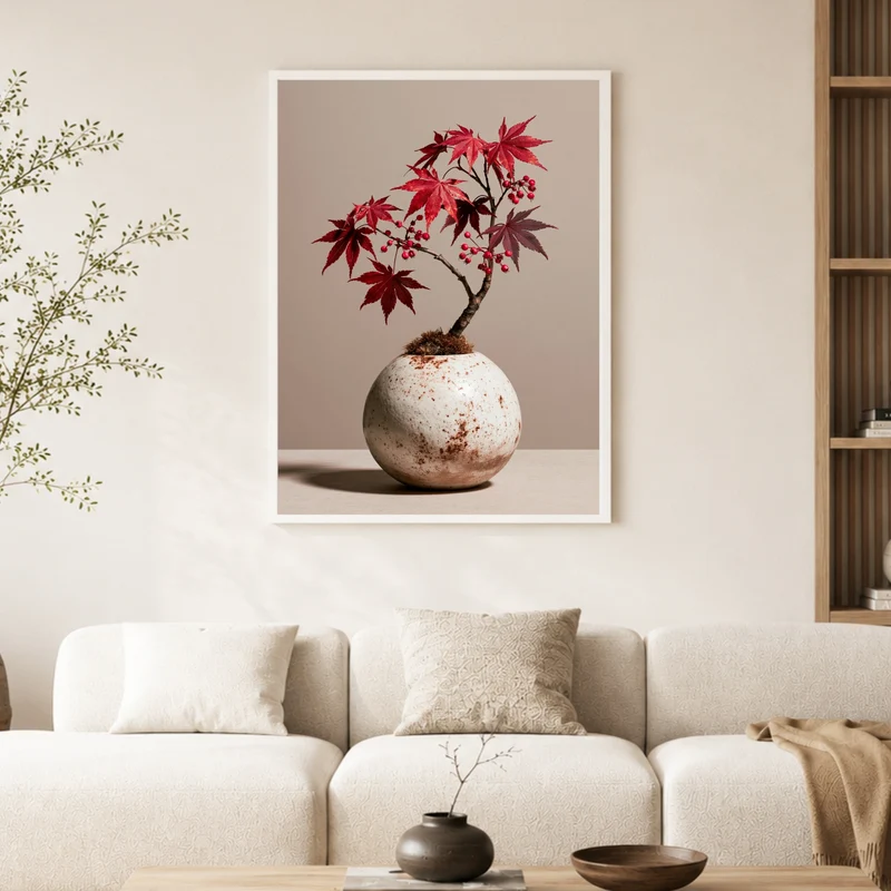Roter Ahorn im Kugelgefäß Poster