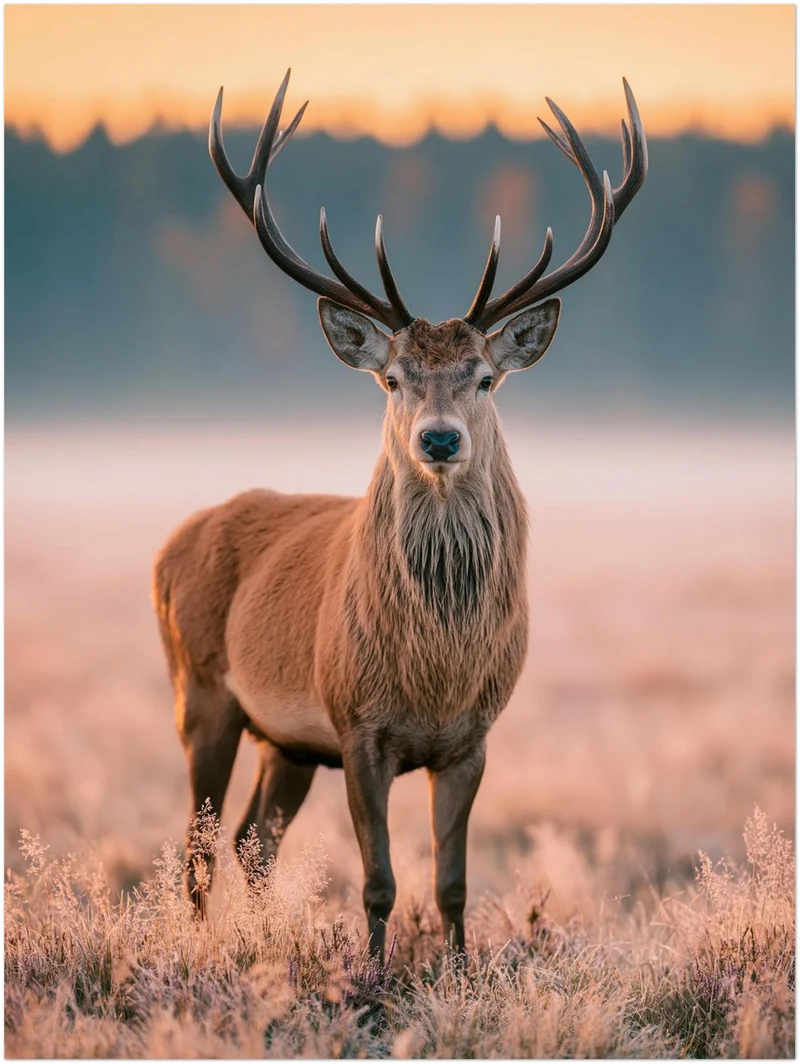 Hirsch im Morgenlicht Leinwand