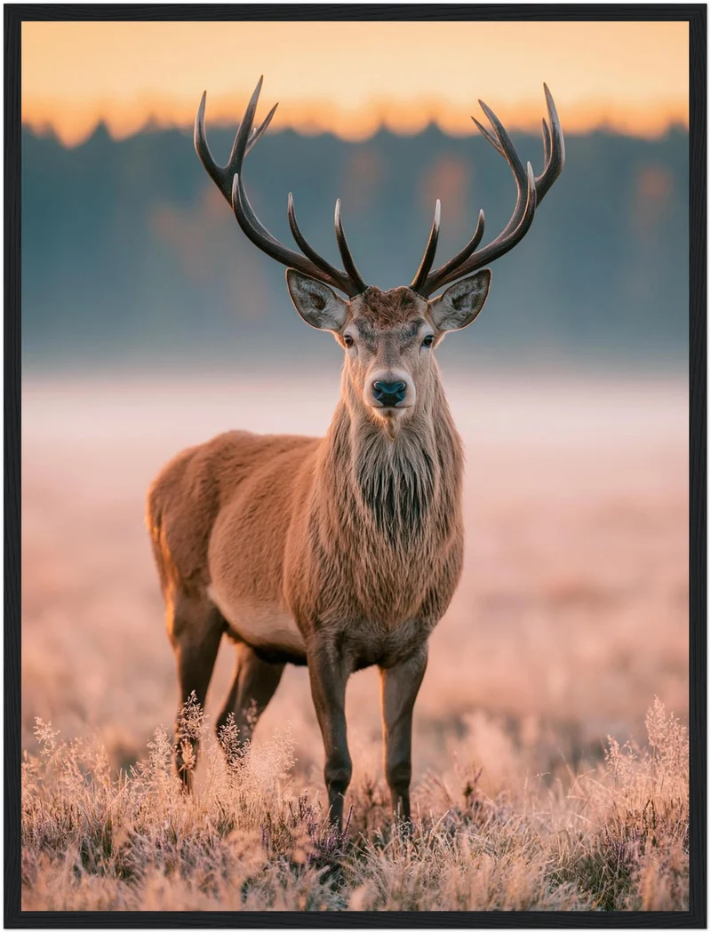 Hirsch im Morgenlicht Poster
