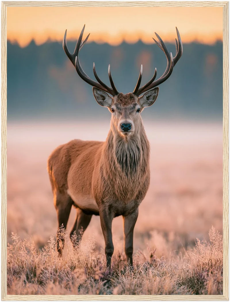 Hirsch im Morgenlicht Poster