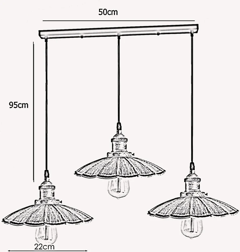 3-Flammige Pendelleuchte im Silber für Wohn Esszimmer~1676