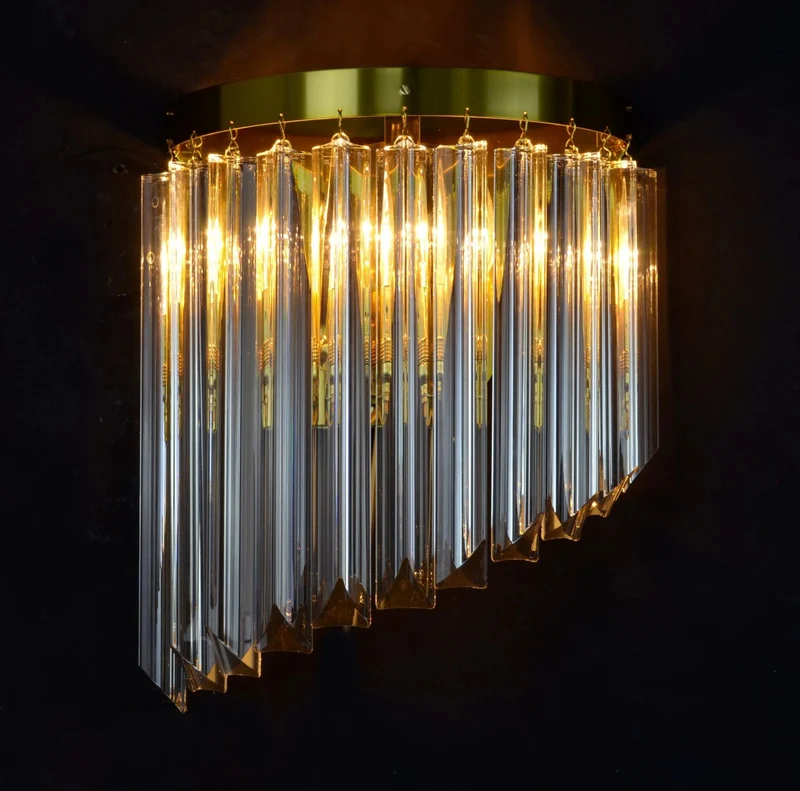 Casa Padrino Luxus Barock Kristall Wandleuchte Gold 25 x 10 x H. 32 cm - Prunkvolle Messing Wandleuchte mit böhmischem Kristallglas - Barock Möbel - Edel & Prunkvoll