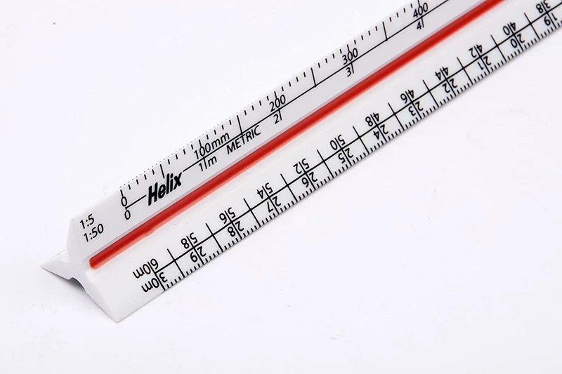 Helix 300Mm Metric Triangular Scale Ruler