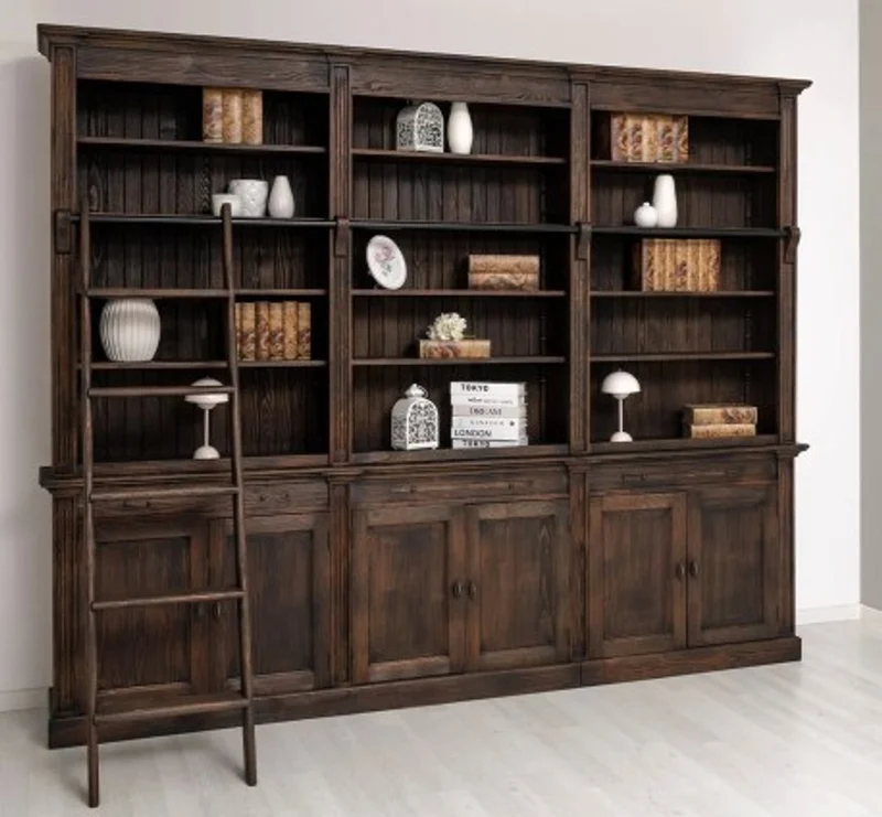 Casa Padrino Bücherregal im Landhausstil, 300 x 42 x 240 cm