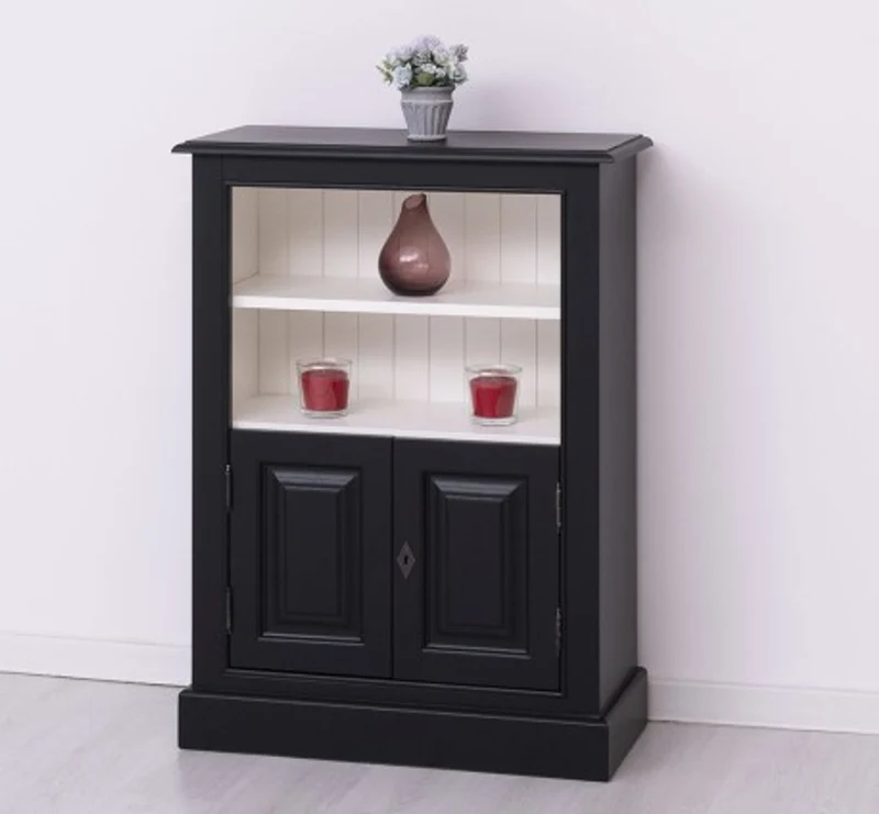 Casa Padrino Bücherregal im Landhausstil mit 2 Türen und 1 Ablage, 76 x 35 x 102 cm