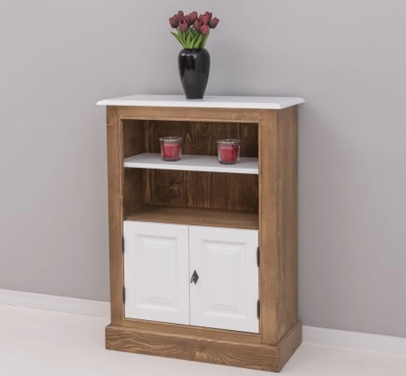 Casa Padrino Bücherregal im Landhausstil mit 2 Türen und 1 Ablage, 76 x 35 x 102 cm