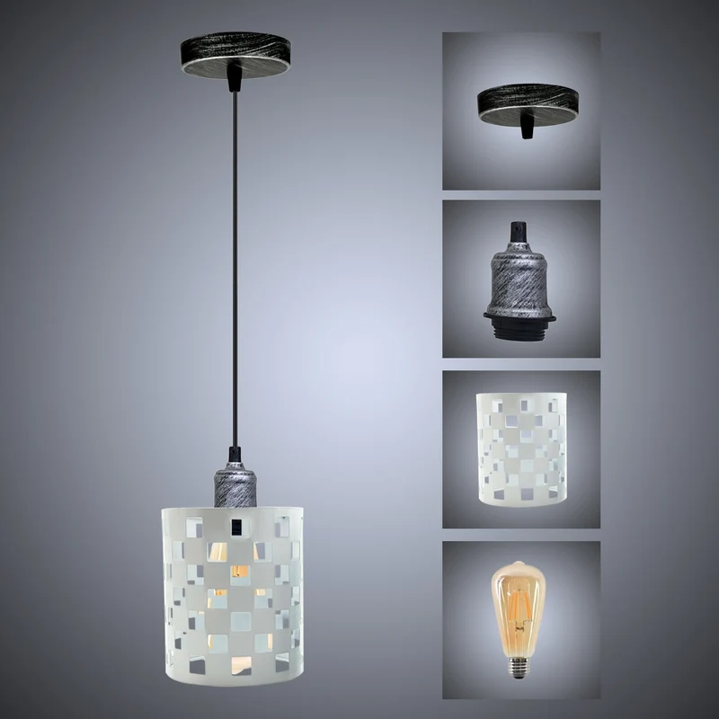 Pendelleuchte E27 mit Lichtkäfig | Vintage Industriestil~1849