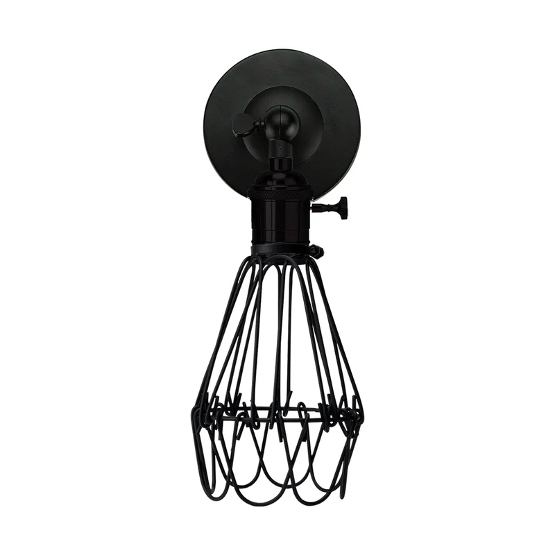 Kreative Retro Industrial E27 Wandleuchte Nordic Water Lilly Shaped Guard Wall Light aus Schmiedemetall~1846