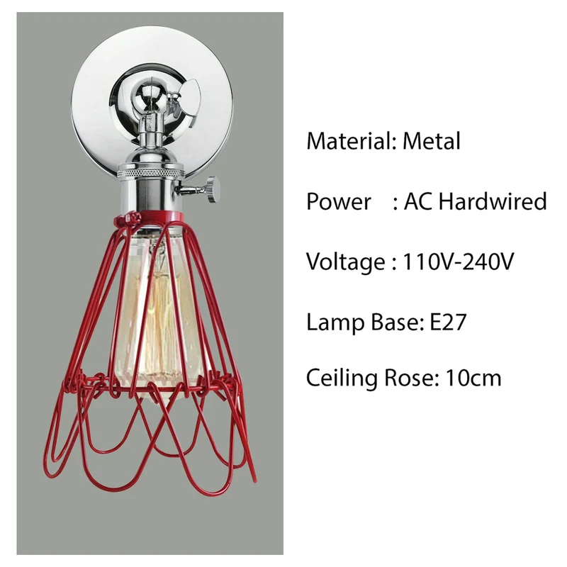 Kreative Retro Industrial E27 Wandleuchte Nordic Water Lilly Shaped Guard Wall Light aus Schmiedemetall~1846